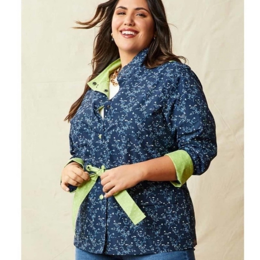 Matilda Jane Rain Jacket Floral Dot Large NWT